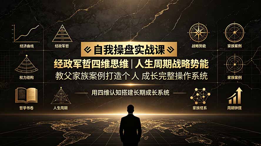 自我操盘实战课：经政军哲四维思维｜人生周期战略势能｜教父家族案例打造个人成长完整操作系统采购|汽车产业|汽车配件|机加工企业家交流社群中心