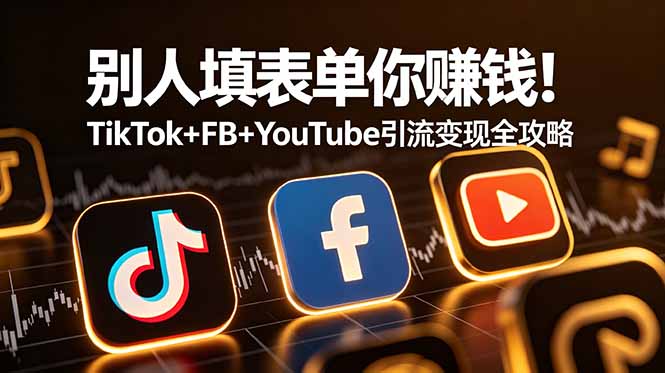 别人填表单你赚钱!TikTok+FB+YouTube 引流变现全攻略【原创双语字幕】采购|汽车产业|汽车配件|机加工企业家交流社群中心