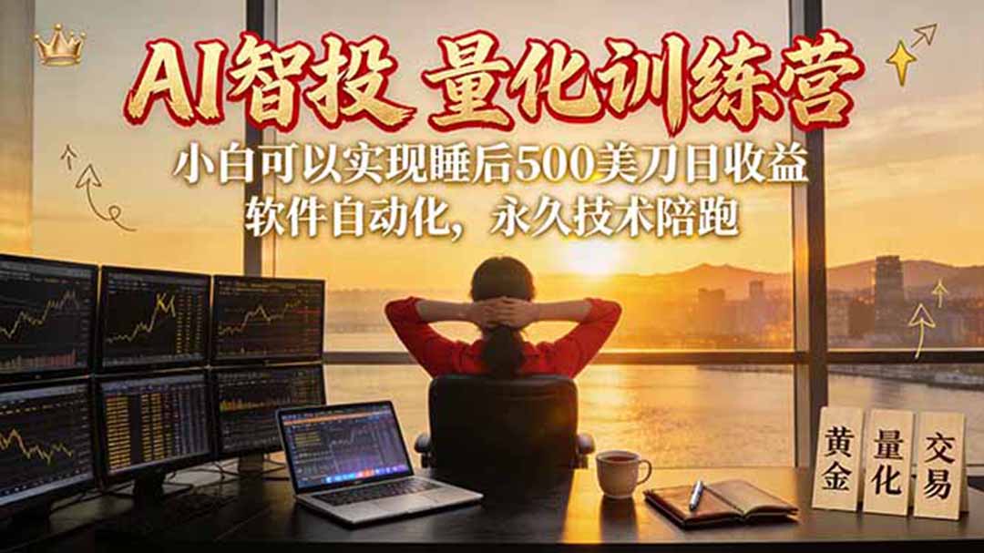 AI智投EA量化训练营【第三期】,多策略智投+防爆技术+趋势分析 ,轻松上手,矩阵放大,长期稳定。采购|汽车产业|汽车配件|机加工企业家交流社群中心