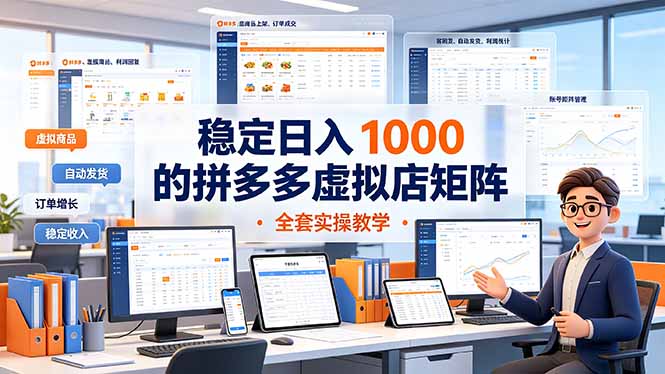 稳定日入 1000 的拼多多虚拟店矩阵,全套实操教学采购|汽车产业|汽车配件|机加工企业家交流社群中心