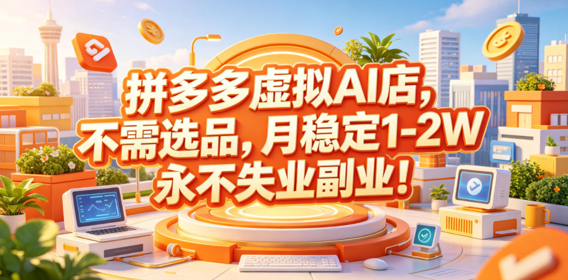 拼多多虚拟AI店，不需选品，月稳定1-2W，永不失业副业！【揭秘】采购|汽车产业|汽车配件|机加工企业家交流社群中心