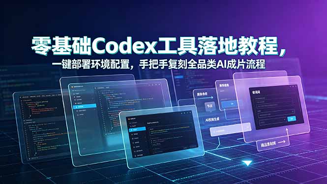 零基础Codex工具落地教程，一键部署环境配置，手把手复刻全品类AI成片流程采购|汽车产业|汽车配件|机加工企业家交流社群中心