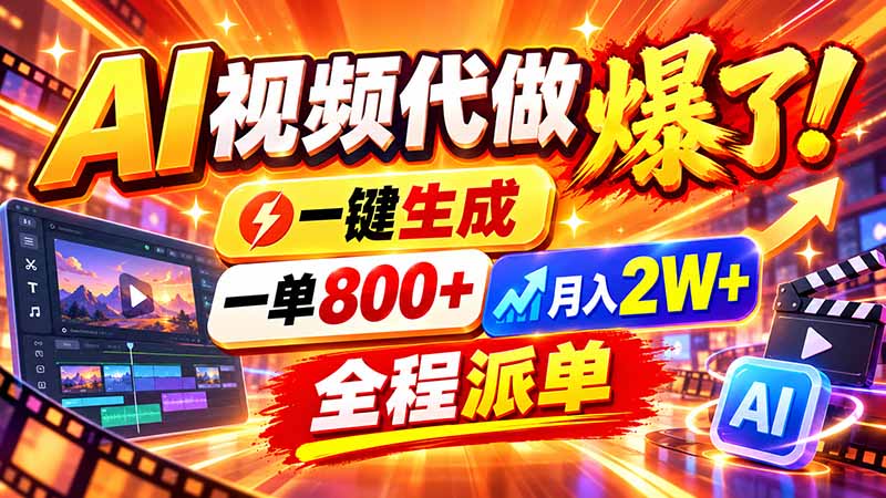 2026年底新赛道，AI视频代做一单800+，小白可做，告别打工采购|汽车产业|汽车配件|机加工企业家交流社群中心