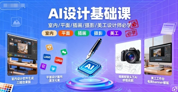 AI设计基础课,室内、平面、插画、摄影、美工设计师必学的采购|汽车产业|汽车配件|机加工蚂蚁智酷企业交流社群中心