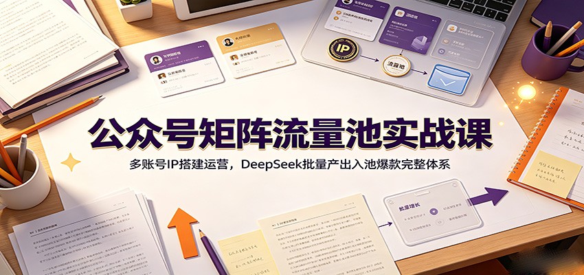 公众号矩阵流量池实战课:多账号IP搭建运营,DeepSeek批量产出入池爆款完整体系采购|汽车产业|汽车配件|机加工企业家交流社群中心