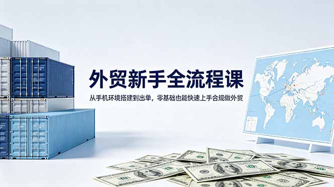 外贸新手全流程课：从手机环境搭建到出单，零基础也能快速上手合规做外贸采购|汽车产业|汽车配件|机加工企业家交流社群中心