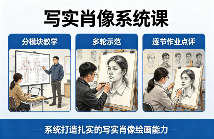 写实肖像系统课,全程分模块教学+多轮示范+逐节作业点评,系统打造扎实的写实肖像绘画能力采购|汽车产业|汽车配件|机加工企业家交流社群中心