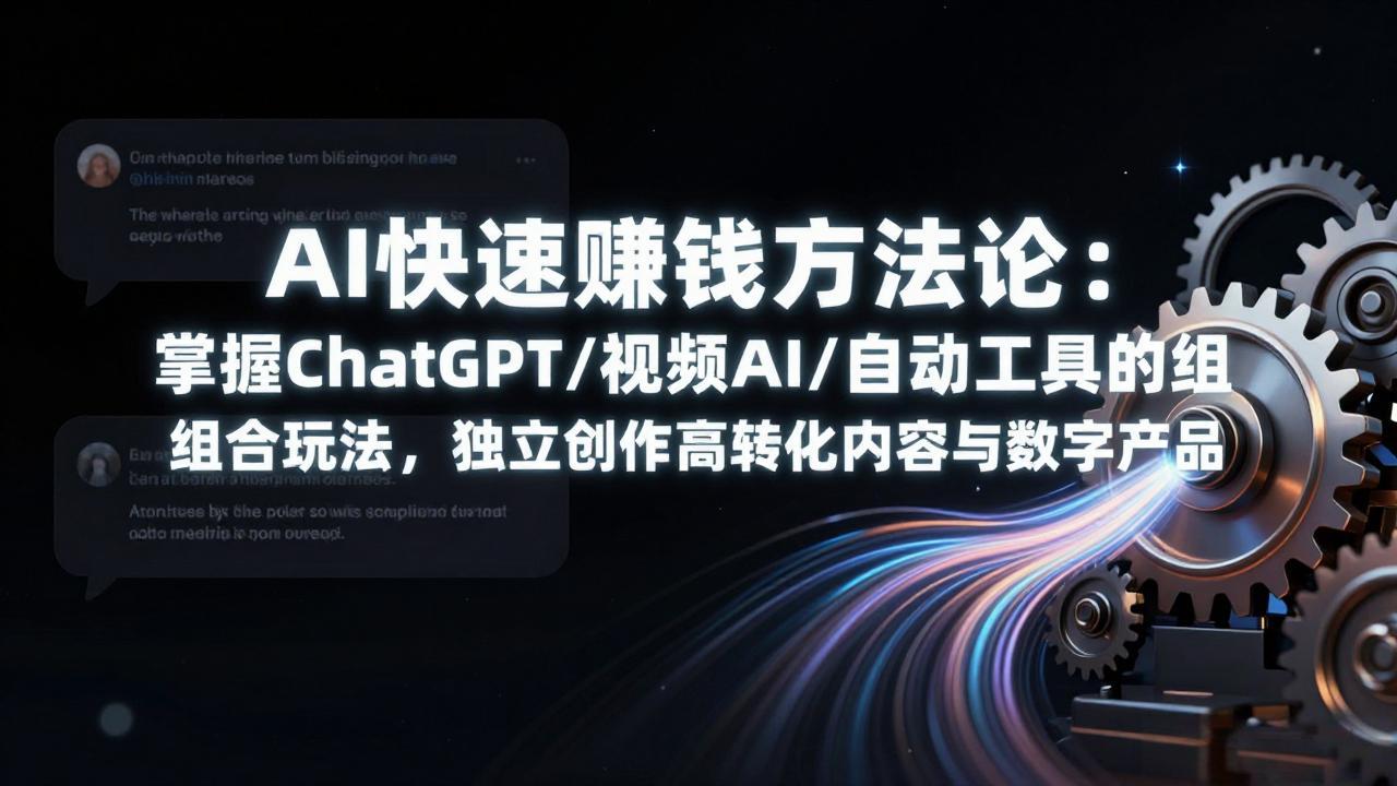 AI快速赚钱方法论：掌握ChatGPT/视频AI/自动化工具的组合玩法，独立创作高转化内容与数字产品采购|汽车产业|汽车配件|机加工蚂蚁智酷企业交流社群中心