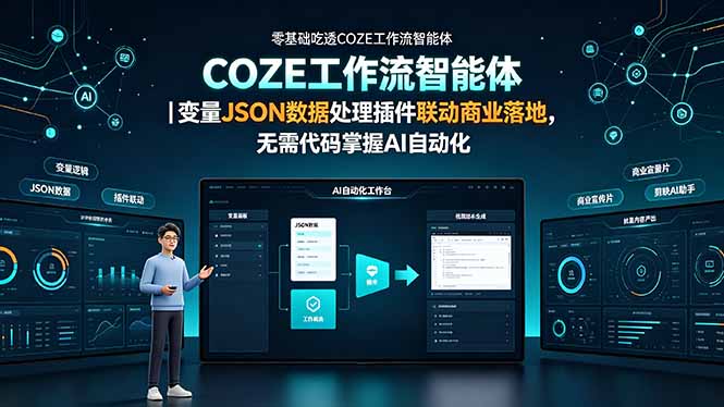 零基础吃透COZE工作流智能体|变量JSON数据处理插件联动商业落地,无需代码掌握AI自动化采购|汽车产业|汽车配件|机加工企业家交流社群中心