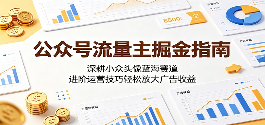 公众号流量主掘金指南：深耕小众头像蓝海赛道，进阶运营技巧轻松放大广告收益采购|汽车产业|汽车配件|机加工企业家交流社群中心