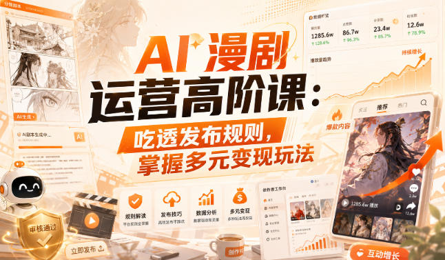 AI漫剧运营高阶课：吃透发布规则，掌握多元变现玩法采购|汽车产业|汽车配件|机加工企业家交流社群中心