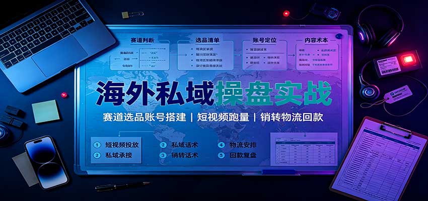 海外私域操盘实战：赛道选品账号搭建，短视频跑量，销转物流回款采购|汽车产业|汽车配件|机加工企业家交流社群中心