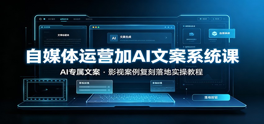 自媒体运营加AI文案系统课::AI专属文案,影视案例复刻落地实操教程采购|汽车产业|汽车配件|机加工企业家交流社群中心