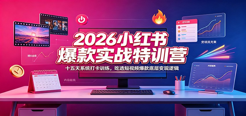 2026小红书爆款实战特训营：十五天系统打卡训练，吃透短视频爆款底层变现逻辑采购|汽车产业|汽车配件|机加工企业家交流社群中心