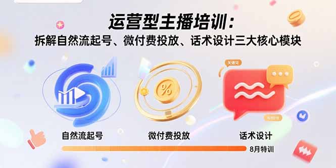 运营型主播培训:拆解自然流起号、微付费投放、话术设计三大核心模块-8月采购|汽车产业|汽车配件|机加工蚂蚁智酷企业交流社群中心