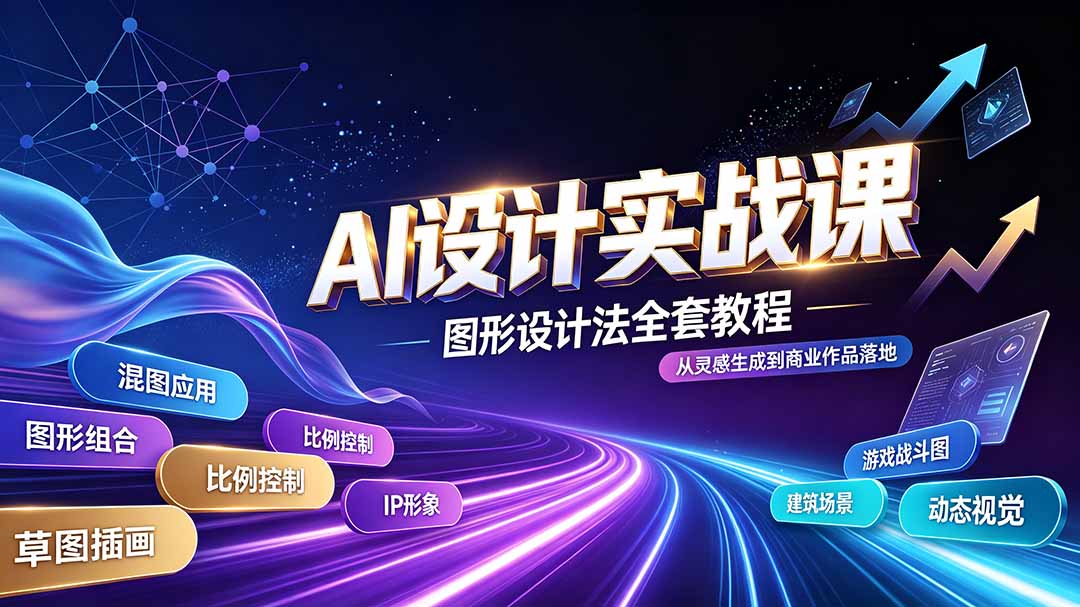 AI设计实战课｜图形设计法全套教程，解锁AI工作流技法，精通插画IP、建筑、游戏视觉创作采购|汽车产业|汽车配件|机加工企业家交流社群中心