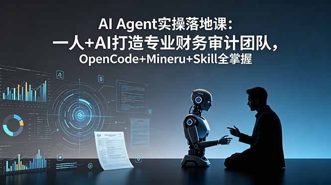 AI Agent实操落地课：一人+AI打造专业财务审计团队，OpenCode+Mineru+Skill全掌握采购|汽车产业|汽车配件|机加工企业家交流社群中心