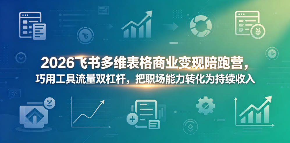 2026飞书多维表格商业变现陪跑营，巧用工具流量双杠杆，把职场能力转化为持续收入采购|汽车产业|汽车配件|机加工企业家交流社群中心