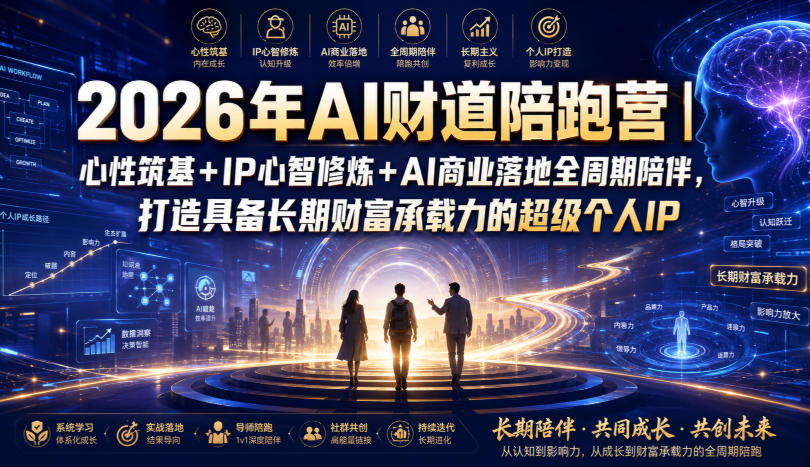 2026年AI财道陪跑营｜心性筑基+IP心智修炼+AI商业落地全周期陪伴，打造具备长期财富承载力的超级个人IP采购|汽车产业|汽车配件|机加工企业家交流社群中心