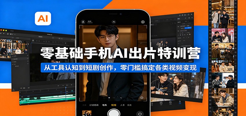 零基础手机AI出片特训营：从工具认知到短剧创作，零门槛搞定各类视频变现采购|汽车产业|汽车配件|机加工企业家交流社群中心