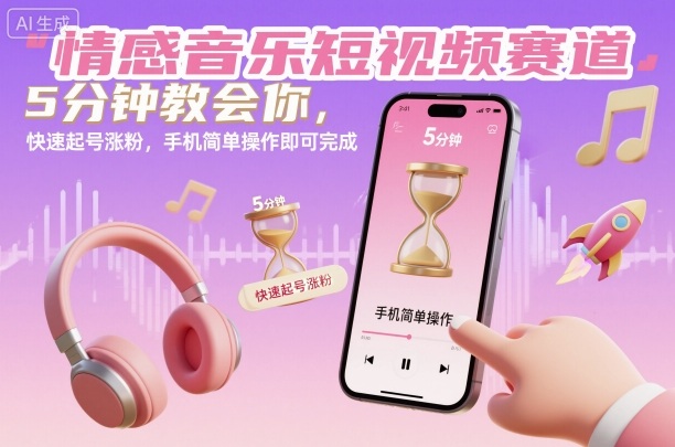 情感音乐短视频赛道，5分钟教会你，快速起号涨粉，手机简单操作即可完成采购|汽车产业|汽车配件|机加工蚂蚁智酷企业交流社群中心