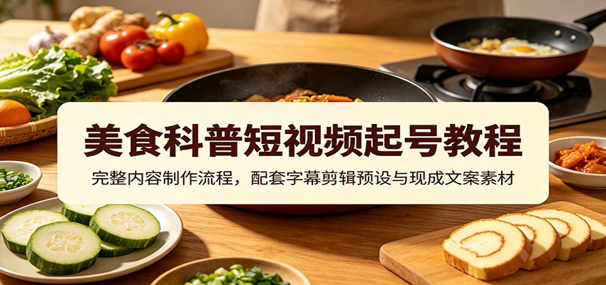 美食科普短视频起号教程：完整内容制作流程，配套字幕剪辑预设与现成文案素材采购|汽车产业|汽车配件|机加工企业家交流社群中心