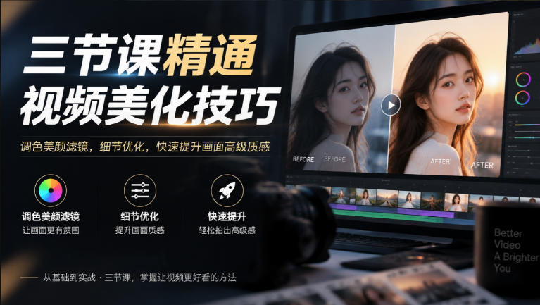 三节课精通视频美化技巧|调色美颜滤镜,细节优化,快速提升画面高级质感采购|汽车产业|汽车配件|机加工企业家交流社群中心