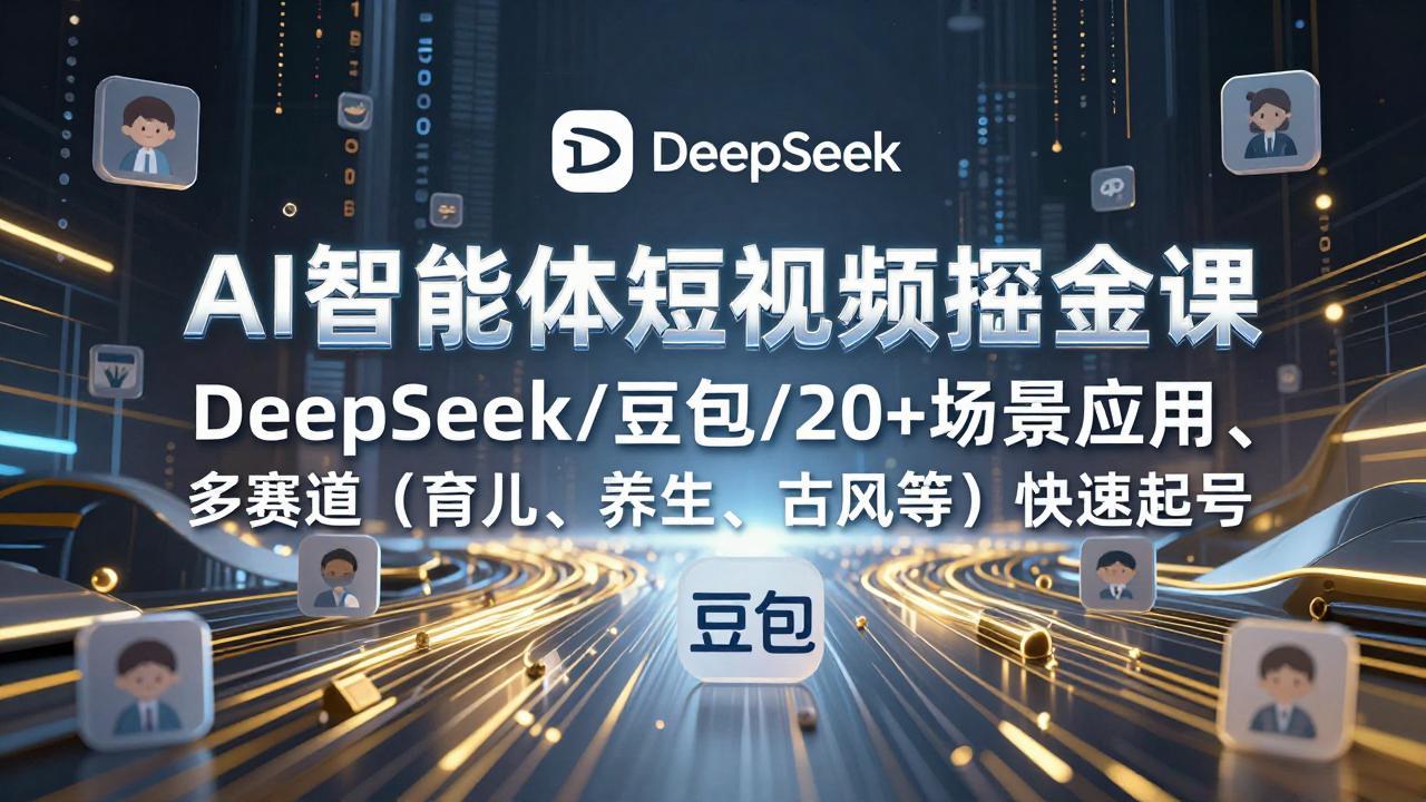 AI智能体短视频掘金课，DeepSeek/豆包/20+场景应用、多赛道(育儿、养生、古风等采购|汽车产业|汽车配件|机加工蚂蚁智酷企业交流社群中心