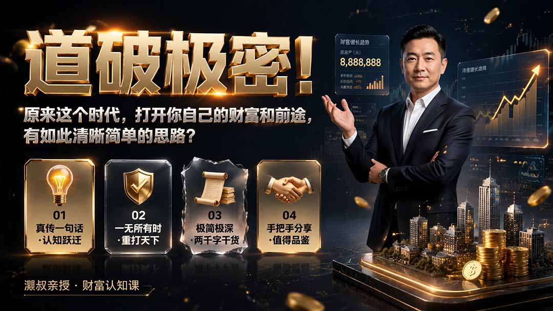付费文章：道破极密！原来这个时代，打开你自己的财富和前途，有如此清晰简单的思路？采购|汽车产业|汽车配件|机加工企业家交流社群中心