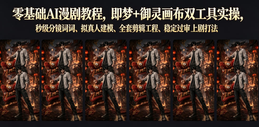 零基础AI漫剧教程,即梦+御灵画布双工具实操,秒级分镜提示词、拟真人建模、全套剪辑工程、稳定过审上剧打法采购|汽车产业|汽车配件|机加工企业家交流社群中心