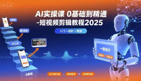AI实操课0基础到精通-短视频剪辑教程2025采购|汽车产业|汽车配件|机加工蚂蚁智酷企业交流社群中心