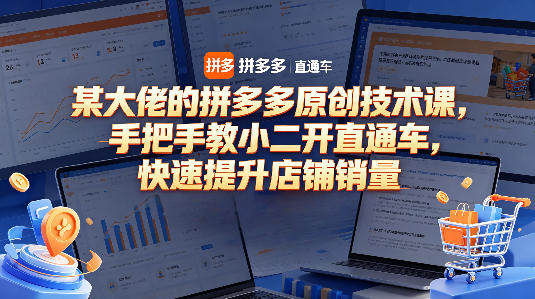 某大佬的拼多多原创技术课，手把手教小二开直通车，快速提升店铺销量采购|汽车产业|汽车配件|机加工企业家交流社群中心