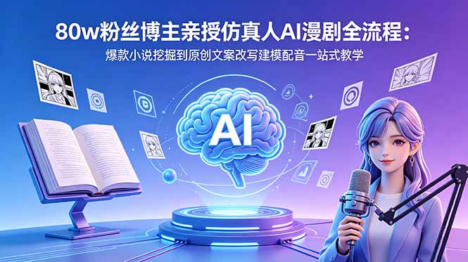 80w粉丝博主亲授仿真人AI漫剧全流程:爆款小说挖掘到原创文案改写建模配音一站式教学采购|汽车产业|汽车配件|机加工企业家交流社群中心