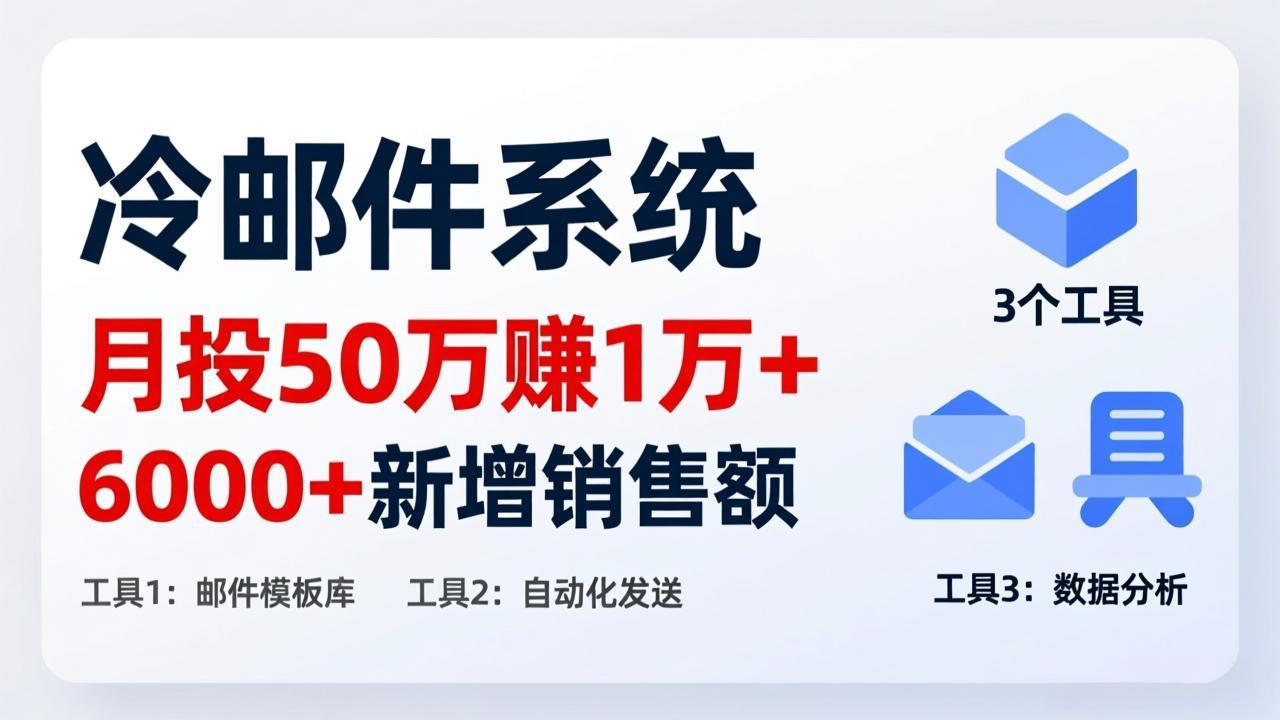 月投 50 刀赚 1 万 +!冷邮件系统:6000 + 新增销售额,靠 3 个工具轻松搞采购|汽车产业|汽车配件|机加工蚂蚁智酷企业交流社群中心