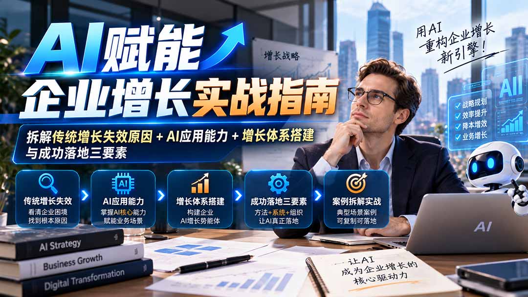【无水印】AI赋能企业增长实战指南:拆解传统增长失效原因+AI应用能力+增长体系搭建与成功落地三要素采购|汽车产业|汽车配件|机加工企业家交流社群中心