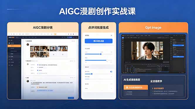 AIGC漫剧创作实战课,提示词批量生成分镜剧本,Gpt image+维洛全流程教学助你AI变现采购|汽车产业|汽车配件|机加工企业家交流社群中心