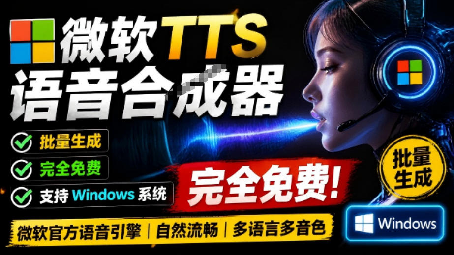 微软TTS免费语音配音生成器，完全免费，支持多语音、多音色选择，Windows系统专用TTS语音合成器采购|汽车产业|汽车配件|机加工企业家交流社群中心