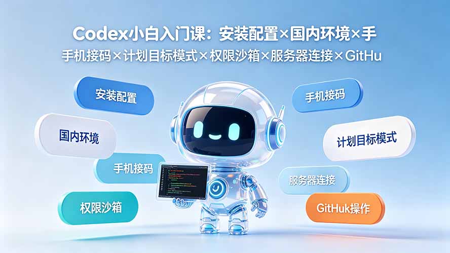 Codex小白入门课：安装配置×国内环境×手机接码×计划目标模式×权限沙箱×服务器连接×GitHub操作采购|汽车产业|汽车配件|机加工企业家交流社群中心