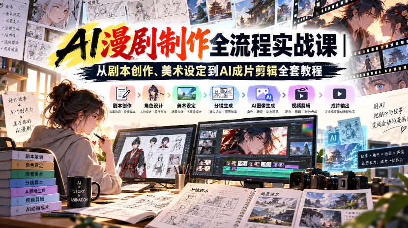 AI漫剧制作全流程实战课｜从剧本创作、美术设定到AI成片剪辑全套教程​采购|汽车产业|汽车配件|机加工企业家交流社群中心