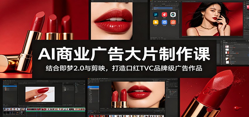 AI商业广告大片制作课：结合即梦2.0与剪映，打造口红TVC品牌级广告作品采购|汽车产业|汽车配件|机加工企业家交流社群中心