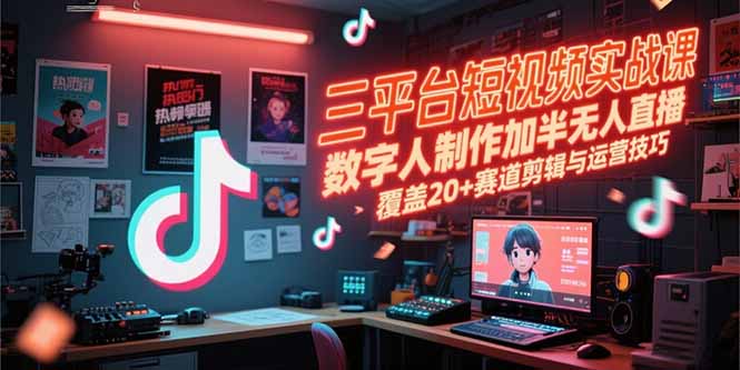 三平台短视频实战课,数字人制作加半无人直播,覆盖20+赛道剪辑与运营技巧采购|汽车产业|汽车配件|机加工蚂蚁智酷企业交流社群中心