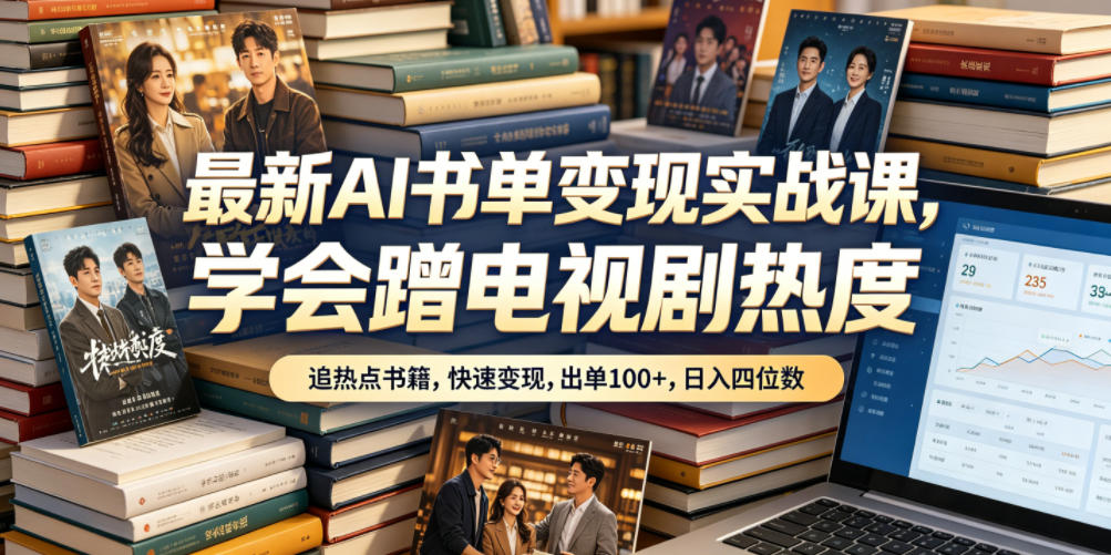 最新AI书单变现实战课，学会蹭电视剧热度，追热点书籍，快速变现，出单100+，日入四位数采购|汽车产业|汽车配件|机加工企业家交流社群中心