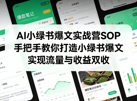AI小绿书爆文实战营SOP,手把手教你打造小绿书爆文,实现流量与收益双收采购|汽车产业|汽车配件|机加工企业家交流社群中心