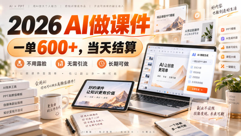 2026 AI做课件,一单600+,当天结算,不用露脸,无需引流,长期可做【揭秘】采购|汽车产业|汽车配件|机加工企业家交流社群中心
