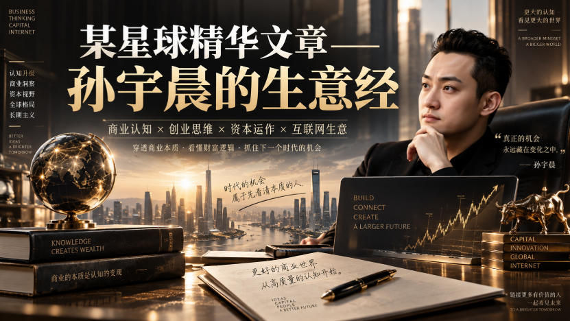 某星球精华文章——孙宇晨的生意经采购|汽车产业|汽车配件|机加工企业家交流社群中心