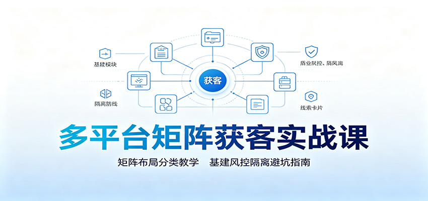 多平台矩阵获客实战课：矩阵布局分类教学，基建风控隔离避坑指南采购|汽车产业|汽车配件|机加工企业家交流社群中心