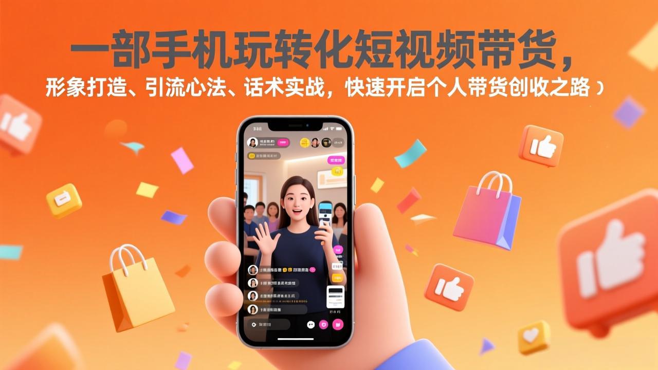 一部手机玩转化短视频带货，形象打造、引流心法、话术实战，快速开启个人带货创收之路采购|汽车产业|汽车配件|机加工蚂蚁智酷企业交流社群中心