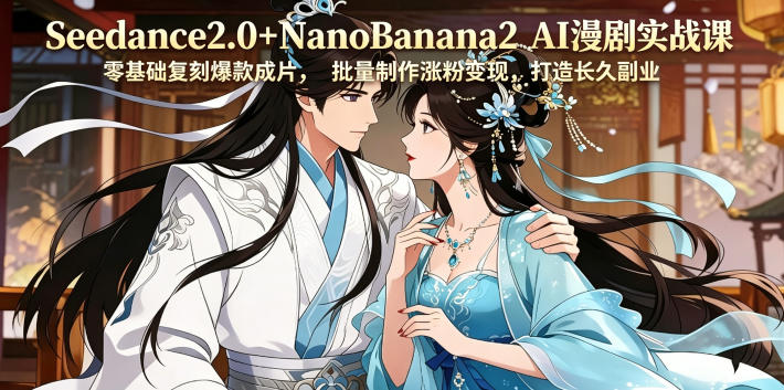 Seedance2.0+NanoBanana2 AI漫剧实战课，零基础复刻爆款成片涨粉变现，打造长久副业收益采购|汽车产业|汽车配件|机加工企业家交流社群中心