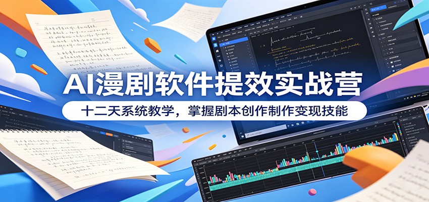 AI漫剧软件提效实战营：十二天系统教学，掌握剧本创作制作变现技能采购|汽车产业|汽车配件|机加工企业家交流社群中心