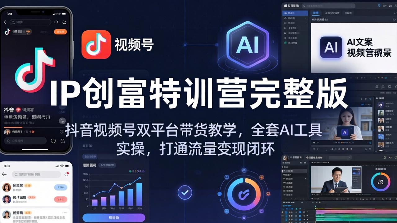 IP创富特训营完整版：抖音视频号双平台带货教学，全套AI工具实操，打通流量变现闭环采购|汽车产业|汽车配件|机加工企业家交流社群中心